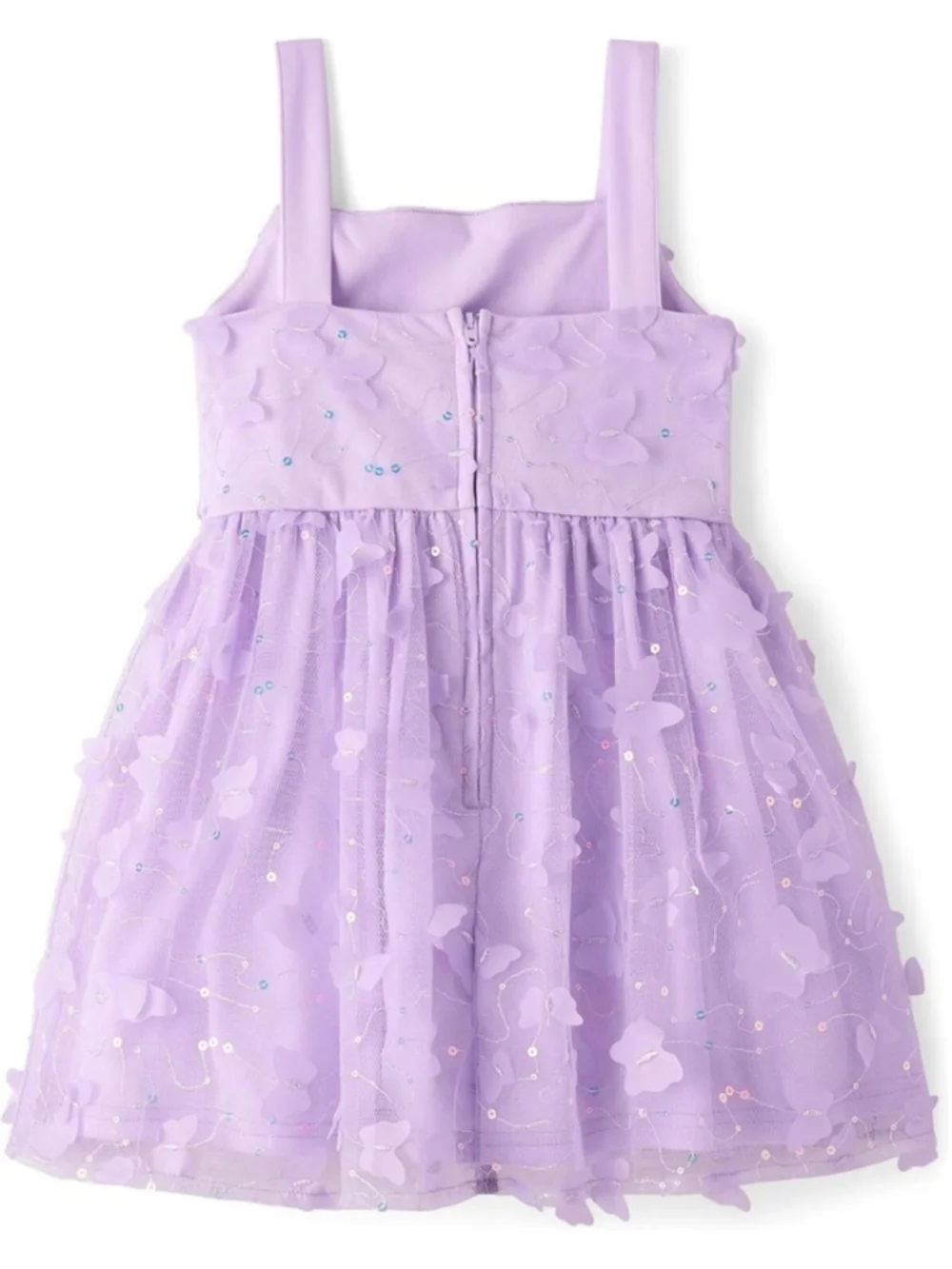 ✨ The Children's Place Girls 3D Butterfly Mesh Fit & Flare Dress Purple 16 NWT